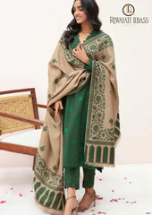 Winter Unstitched 3PCs Embroidered Dhanak Dress With Digital Printed Karandi Shawl RL-614