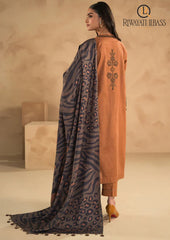 Winter Unstitched 3PCs Dhanak Embroidered Dress With Digital Printed Karandi Shawl RL-615
