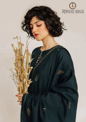 Winter Unstitched 3PCs Embroidered Dhanak Dress With Embroidered Dhanak Shawl RL-617