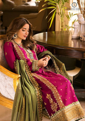 Summer Unstitched 3PCs Embroidered Lawn Dress With Polyster Chiffon RL-164