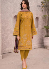 Summer Unstitched 3PCs Lawn Embroidered Dress With Digital Printed Dupatta RL-251