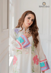 Summer Unstitched 3PCs Embroidered Lawn Dress With Diamond Monar Dyed Dupatta RL-229
