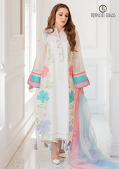 Summer Unstitched 3PCs Embroidered Lawn Dress With Diamond Monar Dyed Dupatta RL-229