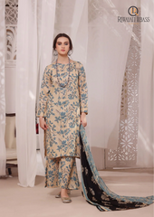 Summer Unstitched 3PCs Kattan Silk Embroidered Dress With Organza Printed Dupatta RL-282