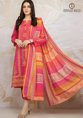 Summer Unstitched 3PCs Digital Printed Swiss Lawn Dress With Printed Lawn Trouser RL-284