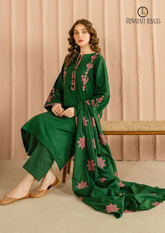 Summer Unstitched 3PCs Lawn Embroidered Dress With Lawn Embroidered Dupatta RL-210