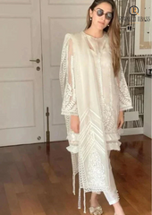 Summer Unstitched 3PCs Organza Heavy Embroidered Dress With Organza Dupatta RL-182