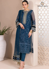 Summer Unstitched 3PCs Embroidered Organza Dress with Organza Duppata RL-179