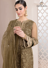 Summer Unstitched 3PCs Embroidered Organza Dress with Organza Duppata RL-180