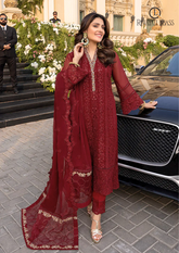 Summer Unstitched 3PCs Heavy Embroidered Lawn Dress With Chiffon Dupatta RL-178