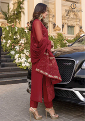 Summer Unstitched 3PCs Heavy Embroidered Lawn Dress With Chiffon Dupatta RL-178