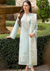 Summer Unstitched 3PC Embroidered Lawn Suit With Organza Embroidered Dupatta RL-177