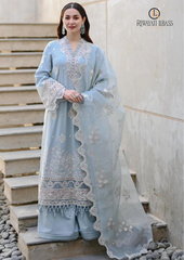 Summer Unstitched 3PCs Embroidered Lawn Dress With Organza Embroidered Dupatta RL-176