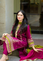 Summer Unstitched Lawn Embroidered 3PCs With TYE & DYE Chiffon Dupatta RL-172