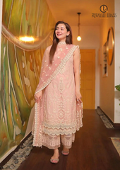 Summer Unstitched 3PC Embroidered Lawn Dress With Organza Duppata RL-168