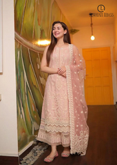 Summer Unstitched 3PC Embroidered Lawn Dress With Organza Duppata RL-168