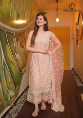 Summer Unstitched 3PC Embroidered Lawn Dress With Organza Duppata RL-168