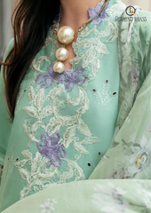 Summer Unstitched 3PCs Embroidered Lawn Dress With Monaar Dupatta RL-162