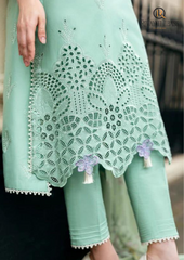 Summer Unstitched 3PCs Embroidered Lawn Dress With Monaar Dupatta RL-162