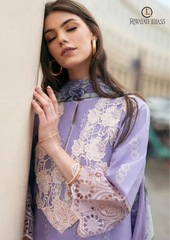 Summer Unstitched 3PCs Embroidered Lawn Dress With Monaar Dupatta RL-161