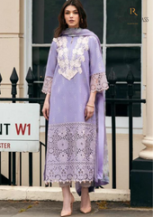 Summer Unstitched 3PCs Embroidered Lawn Dress With Monaar Dupatta RL-161