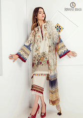 Summer Unstitched 3PCs Embroidered Lawn Dress With Chiffon Dupatta RL-186
