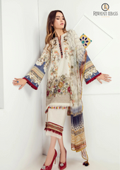 Summer Unstitched 3PCs Embroidered Lawn Dress With Chiffon Dupatta RL-186