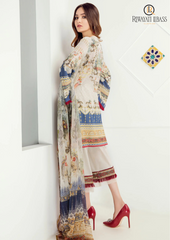 Summer Unstitched 3PCs Embroidered Lawn Dress With Chiffon Dupatta RL-186
