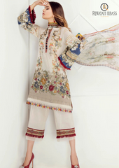 Summer Unstitched 3PCs Embroidered Lawn Dress With Chiffon Dupatta RL-186