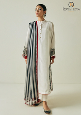 Summer Unstitched 3PCs Lawn Embroidered Dress With Organza Dupatta RL-187