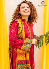 Summer Unstitched 3PCs Embroidered Dress With Chiffon Dupatta RL-195