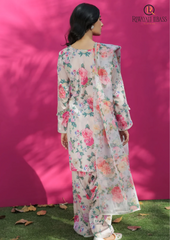 Summer Unstitched 3PCs Digital Printed Lawn Dress With Organza Dupatta RL-201