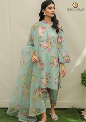 Summer Unstitched 3PCs Digital Printed Lawn Dress With Organza Dupatta RL-200