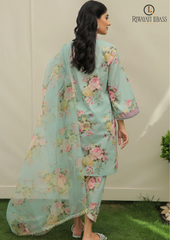 Summer Unstitched 3PCs Digital Printed Lawn Dress With Organza Dupatta RL-200