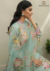 Summer Unstitched 3PCs Digital Printed Lawn Dress With Organza Dupatta RL-200