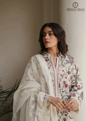 Summer Unstitchd 3PCs Lawn Embroidered Dress With Chiffon Dupatta RL-192