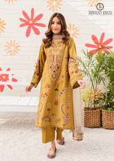 Summer Unstitched 3PCs Embroidered lawn Dress With Organza Dupatta suit RL-190