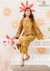 Summer Unstitched 3PCs Embroidered lawn Dress With Organza Dupatta suit RL-190