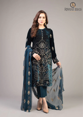 Summer Unstitched 3PCs Lawn Embroidered Dress With Chiffon Embroidered Dupatta RL-189