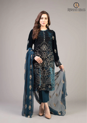 Summer Unstitched 3PCs Lawn Embroidered Dress With Chiffon Embroidered Dupatta RL-189