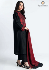 Summer Unstitched 3PCs Lawn Embroidered Dress with Silk Duppata RL-183