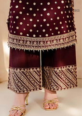 Unstitched 3PCs Embroidered Velvet Dress With Embroidered Organza Dupatta RL-553