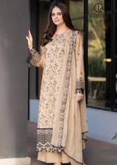 3PCs SUMMER EMBROIDERED LAWN DRESS RL-1001