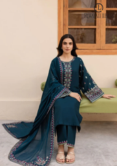 3PCs SUMMER EMBROIDERED LAWN DRESS RL-1004