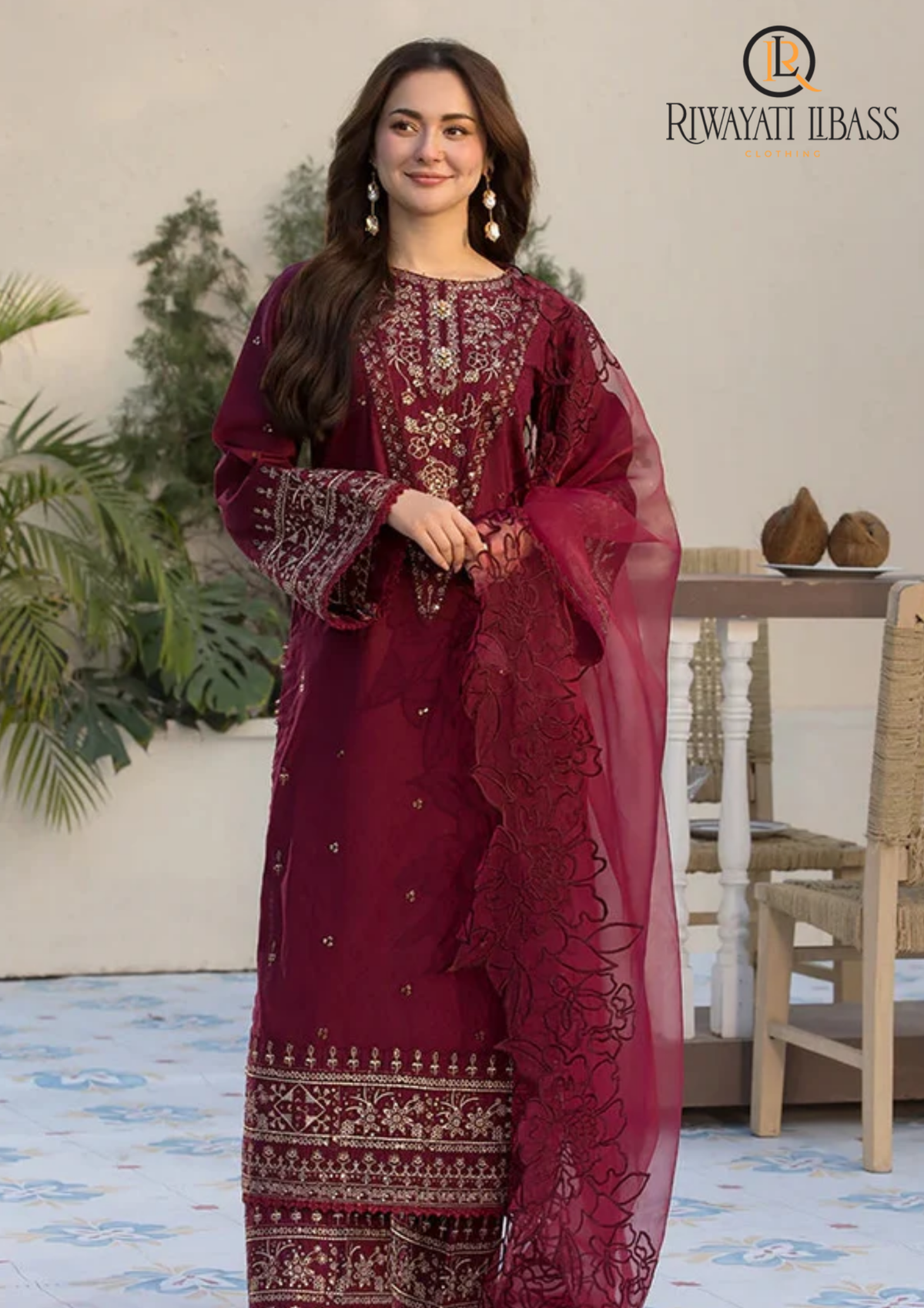 3PCs SUMMER EMBROIDERED LAWN DRESS RL-1014