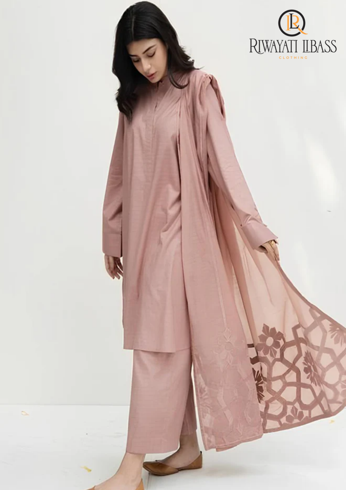 3PCs SUMMER EMBROIDERED LAWN DRESS  RL-1016