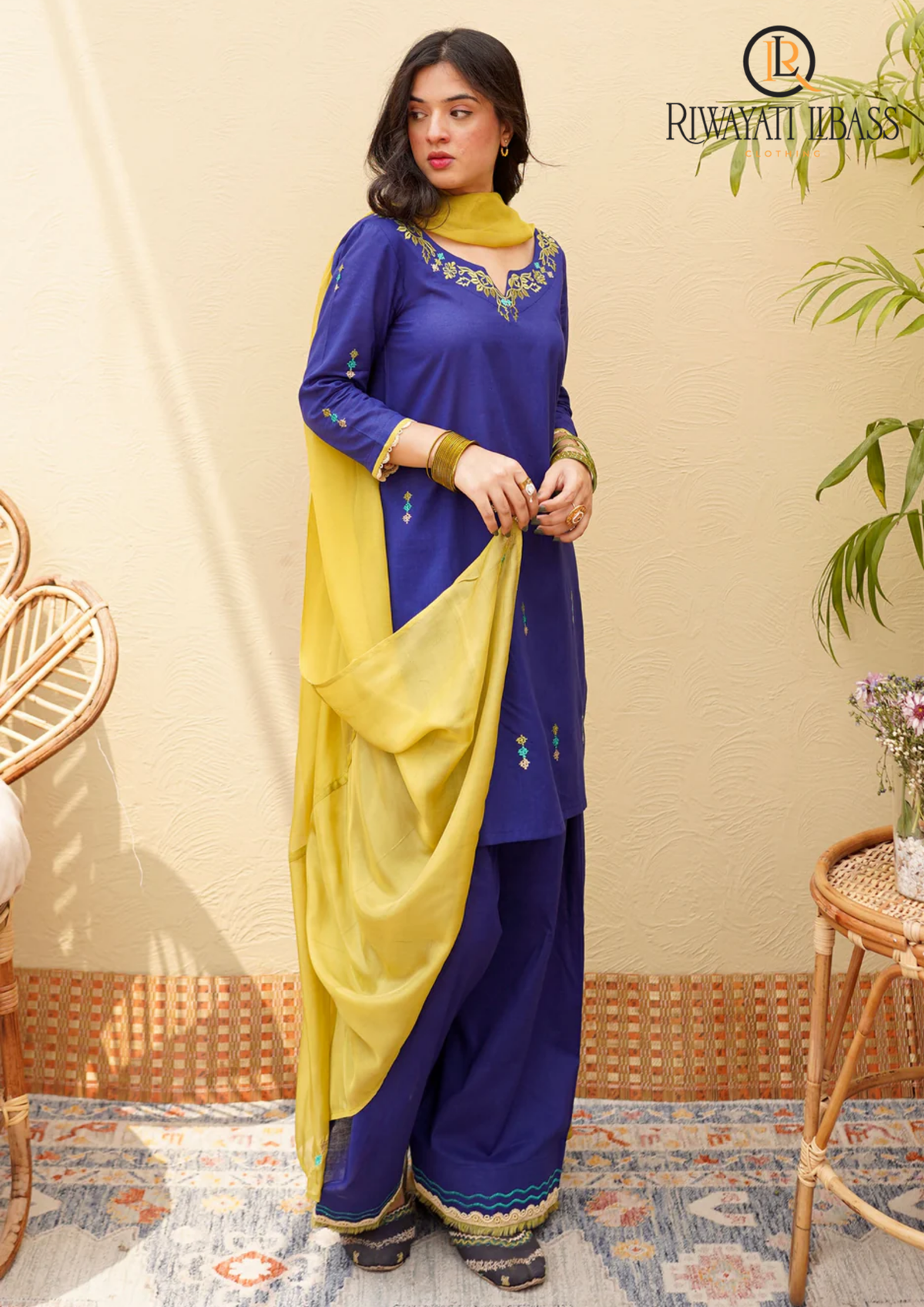 3PCs SUMMER EMBROIDERED LAWN DRESS RL-1027