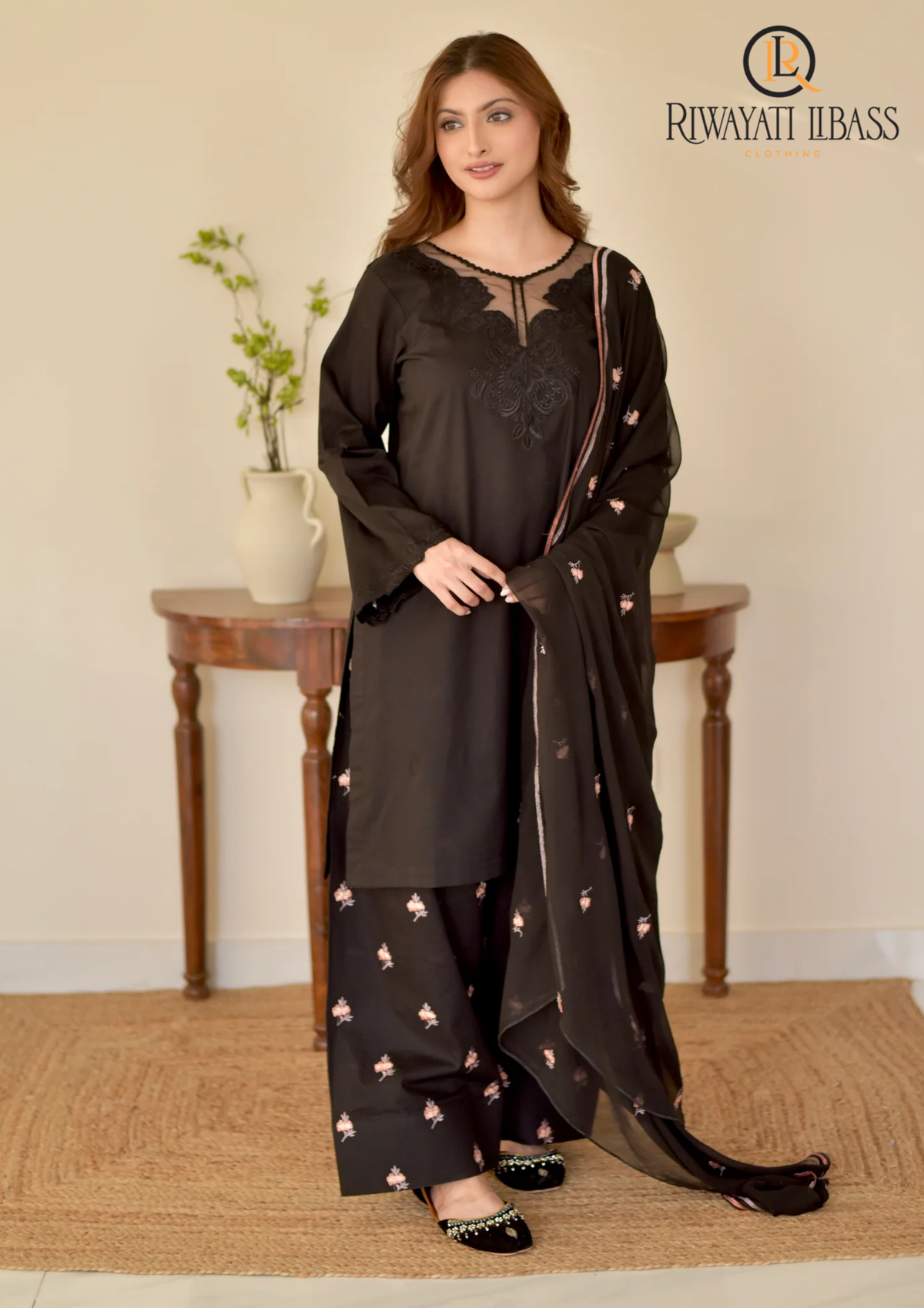 3PCs SUMMER EMBROIDERED LAWN DRESS RL-1031