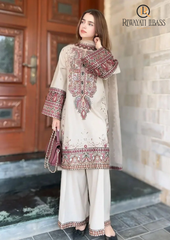 3PCs SUMMER EMBROIDERED LAWN DRESS RL-1045