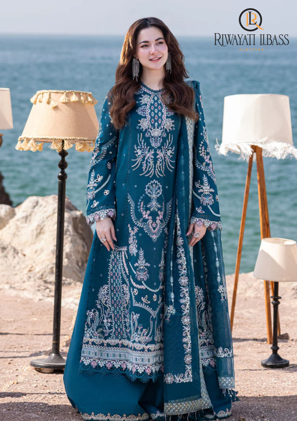 3PCs SUMMER EMBROIDERED LAWN DRESS RL-1049